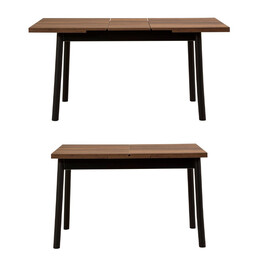 Τραπέζι Jemmy Megapap Επεκτεινόμενο Χρώμα Καρυδί - Μαύρο 120/153x75x77εκ.