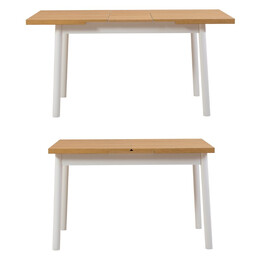 Τραπέζι Jemmy Megapap Επεκτεινόμενο Χρώμα Φυσικό - Λευκό 120/153x75x77εκ.