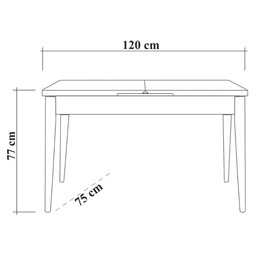 Τραπέζι Jemmy Megapap Επεκτεινόμενο Χρώμα Atlantic Pine 120/153x75x77εκ.