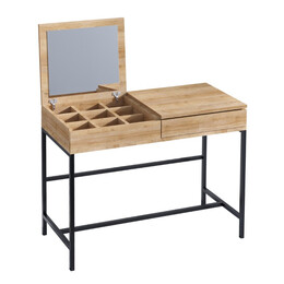 Τουαλέτα με Καθρέπτη Linda Megapap Χρώμα Φυσικό Οξιάς 100x45x74εκ.