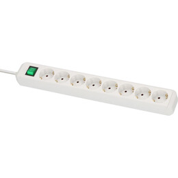 Brennenstuhl eco-Line Πολύπριζο Ασφαλείας 8 Θέσεων με Διακόπτη και Καλώδιο 3m/ H05vv-f/ 3g1,5 White (1159320018) (Bnn1159320018)