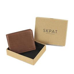 Πορτοφόλι Ανδρικό Δερμάτινο Skpat 205301-03 Καφέ Ανοιχτό