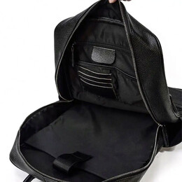 Σακίδιο Δερμάτινο με Θήκη Laptop 15,6'' AMBER Μαύρο AM2015