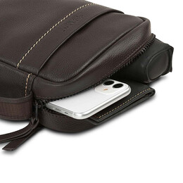 Τσαντάκι Ώμου Δερμάτινο JASLEN Καφέ 313019-02