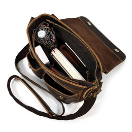 Τσαντάκι ώμου Δερμάτινο Amber Καφέ AM2019