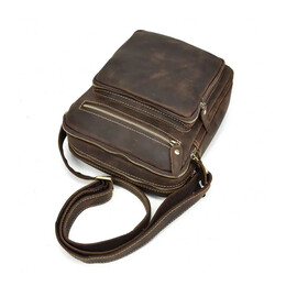 Τσαντάκι ώμου Δερμάτινο Amber Καφέ AM2020