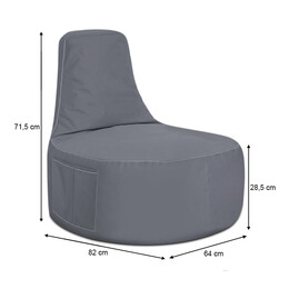 Πουφ eva Megapap 100% Αδιάβροχο Χρώμα Γκρι