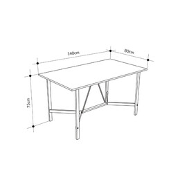 Τραπέζι Adoro Megapap Χρώμα Μαύρο 140x80x75εκ.