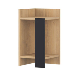 Κομοδίνο Elos Megapap Χρώμα Saphhire oak - Silky Black 30x31,7x55εκ.