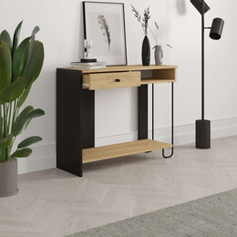 Κονσόλα Sirius Megapap Χρώμα Sapphire oak - Silky Black 100x35x79εκ.