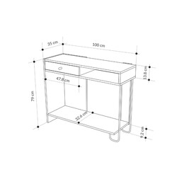 Κονσόλα Sirius Megapap Χρώμα Sapphire oak - Silky Black 100x35x79εκ.