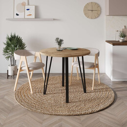 Τραπέζι Xana Megapap Χρώμα Sepet oak Ø90x77,5εκ.