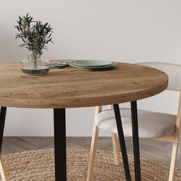 Τραπέζι Xana Megapap Χρώμα Sepet oak Ø90x77,5εκ.