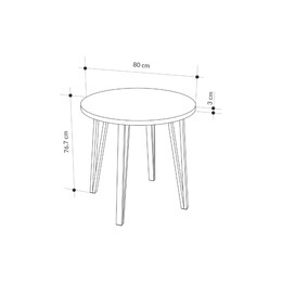 Τραπέζι Xana Megapap Χρώμα Sepet oak Ø90x77,5εκ.