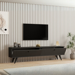 Έπιπλο Τηλεόρασης Paris Megapap Χρώμα Ανθρακί 160x25x35εκ.