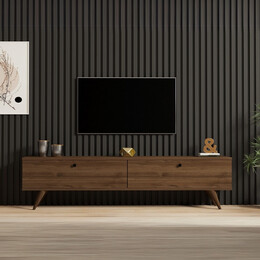 Έπιπλο Τηλεόρασης Paris Megapap Χρώμα Καρυδί 160x25x35εκ.