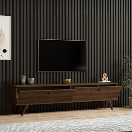 Έπιπλο Τηλεόρασης Paris Megapap Χρώμα Καρυδί 160x25x35εκ.