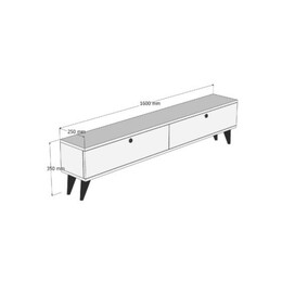 Έπιπλο Τηλεόρασης Paris Megapap Χρώμα Travertine 160x25x35εκ.