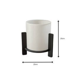 Φωτιστικό Επιτραπέζιο Pine Megapap e27 mdf Χρώμα Μαύρο - Κρεμ Ø20x20εκ.