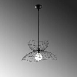 Φωτιστικό Οροφής Farac Megapap e27 Μεταλλικό Μονόφωτο Χρώμα Μαύρο Ø50x31/111εκ.