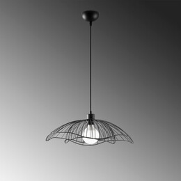 Φωτιστικό Οροφής Farac Megapap e27 Μεταλλικό Μονόφωτο Χρώμα Μαύρο Ø50x31/111εκ.