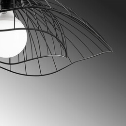 Φωτιστικό Οροφής Farac Megapap e27 Μεταλλικό Μονόφωτο Χρώμα Μαύρο Ø50x31/111εκ.