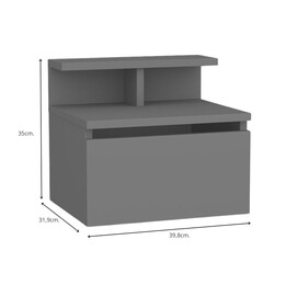 Κομοδίνο Επιτοίχιο Arsen Megapap Χρώμα Ανθρακί 39,8x31,9x35εκ.