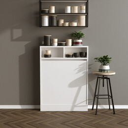 Τραπέζι Επιτοίχιο Πτυσσόμενο Bracke Megapap Χρώμα Λευκό 70x15x96εκ.