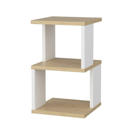 Κομοδίνο Carter Megapap Χρώμα Φυσικό Οξιάς - Λευκό 29,6x29,6x49,4εκ.