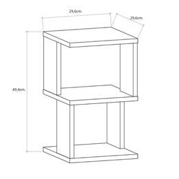 Κομοδίνο Carter Megapap Χρώμα Φυσικό Οξιάς - Λευκό 29,6x29,6x49,4εκ.