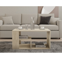 Τραπεζάκι Σαλονιού Rodom Megapap Χρώμα Travertine 80x50x40εκ.