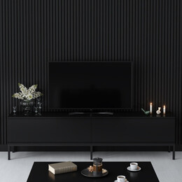 Έπιπλο Τηλεόρασης Lord Megapap Χρώμα Μαύρο 180x30x47εκ.