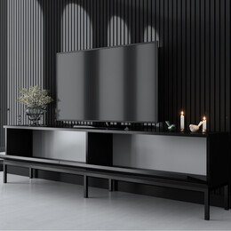 Έπιπλο Τηλεόρασης Lord Megapap Χρώμα Μαύρο 180x30x47εκ.