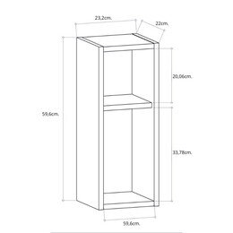Κομοδίνο Επιτοίχιο Sault Megapap Χρώμα Λευκό 23,2x22x59,6εκ.