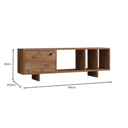 Έπιπλο Τηλεόρασης Folsom Megapap Χρώμα Atlantic Pine 140x29,9x45εκ.