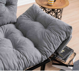 Καναπές - Κρεβάτι Nitta Megapap Διθέσιος Υφασμάτινος Χρώμα Γκρι 155x70x85εκ.