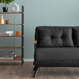 Καναπές - Κρεβάτι Sando Megapap Διθέσιος Υφασμάτινος Χρώμα Ανθρακί 133x78x78εκ.