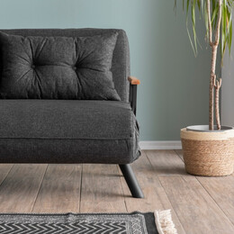 Καναπές - Κρεβάτι Sando Megapap Διθέσιος Υφασμάτινος Χρώμα Ανθρακί 133x78x78εκ.