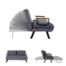 Καναπές - Κρεβάτι Sando Megapap Διθέσιος Υφασμάτινος Χρώμα Ανθρακί 133x78x78εκ.