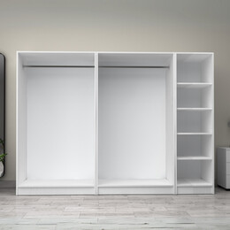 Ντουλάπα Ρούχων Victoria Megapap Πεντάφυλλη Χρώμα Λευκό 250x60x181εκ.