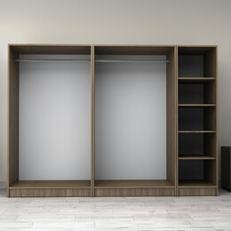 Ντουλάπα Ρούχων Victoria Megapap Πεντάφυλλη Χρώμα Καρυδί 250x60x181εκ.