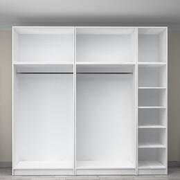 Ντουλάπα Ρούχων Victoria Megapap Πεντάφυλλη με Πατάρι Χρώμα Λευκό 250x60x240εκ.