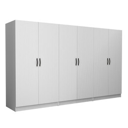 Ντουλάπα Ρούχων Victoria Megapap Εξάφυλλη Χρώμα Λευκό 300x60x181εκ.