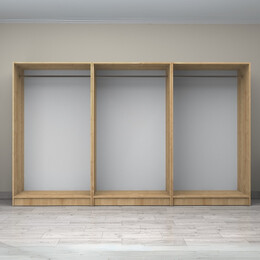 Ντουλάπα Ρούχων Victoria Megapap Εξάφυλλη Χρώμα Φυσικό Οξιάς 300x60x181εκ.