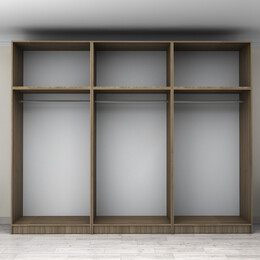 Ντουλάπα Ρούχων Victoria Megapap Εξάφυλλη με Πατάρι Χρώμα Καρυδί 300x60x240εκ.