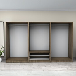 Ντουλάπα Ρούχων Victoria Megapap Εξάφυλλη με Συρτάρια Χρώμα Καρυδί 300x60x181εκ.