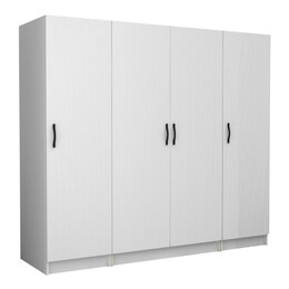 Ντουλάπα Ρούχων Victoria Megapap Τετράφυλλη Χρώμα Λευκό 200x60x181εκ.