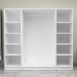 Ντουλάπα Ρούχων Victoria Megapap Τετράφυλλη Χρώμα Λευκό 200x60x181εκ.