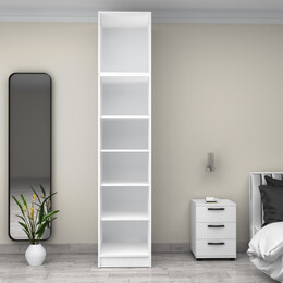 Ντουλάπα Ρούχων Victoria Megapap Μονόφυλλη με Πατάρι Χρώμα Λευκό 50x60x240εκ.