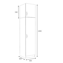 Ντουλάπα Ρούχων Victoria Megapap Μονόφυλλη με Πατάρι Χρώμα Λευκό 50x60x240εκ.
